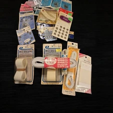 Sewing Notions Bundle: Dritz Hook Eye EZ J&P Polyester Elastic Non-Sew Fasteners