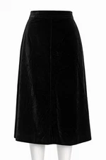 VTG Herman Geist Highwaisted Velvet Skirt W/ Bow Belt Black Woman's Sz 8
