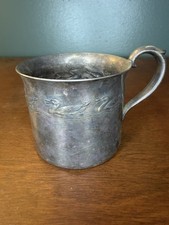 Vintage Reed  Barton Silver Plated Baby Childs Cup Ducks 862