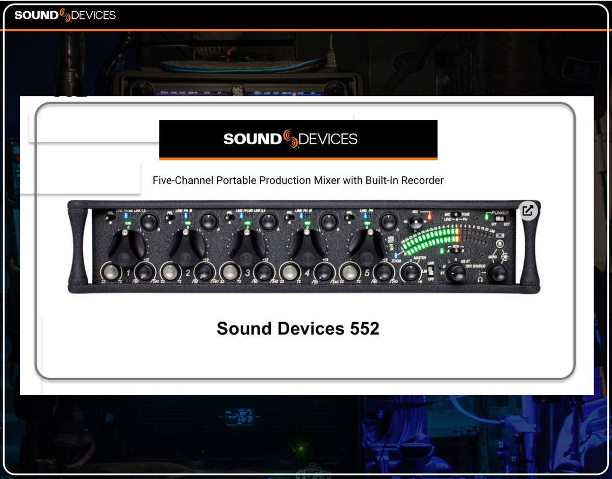 Sound Devices 552 電源アダプター付き 5chアナログミキサー