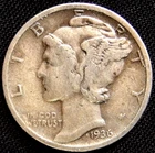 1936-P Mercury 90% Silver 10-Cent Dime Coin
