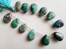 18-20mm Chrysocolla Plain Pear Beads, Natural Chrysocolla Long Pear Beads