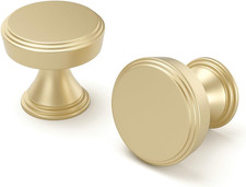 20 Pack Gold Brushed Brass Drawer Knobs for Kitchen  Dresser Cabinets