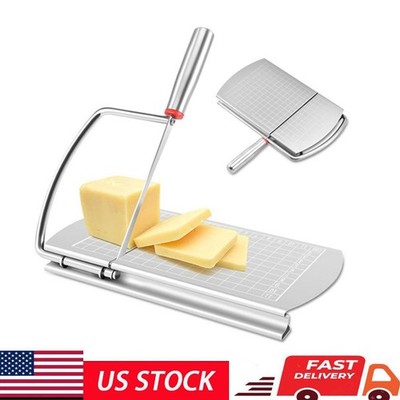 Cheese Slicer Cutter for Block Cheese Stainless Steel Slicer with Size Scale