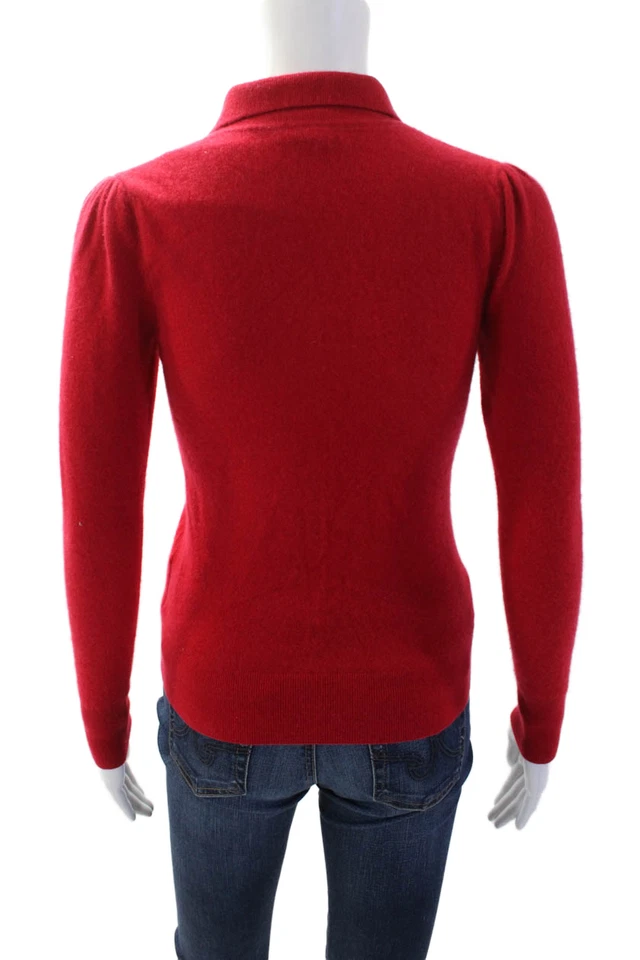Suéter Pulôver Cashmere By Bloomingdales Feminino Vermelho 100% Cashmere Tamanho XS - Imagem 3 de 4