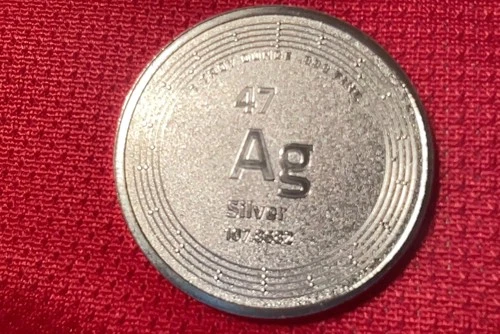 1 oz 999 Silver Round - Elemetal  Ag Chemical element symbol,  Atomic # 47
