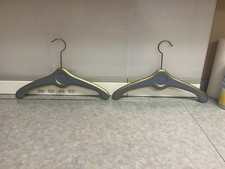 Gorgeous 2 VTG MCM Hollywood Regency Gold / Blue Wooden Hangers
