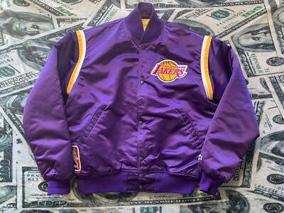Vintage 90s LA Lakers Satin Snap Button Starter Jacket Vintage 90s LA Lakers Satin Snap Button Starter Jacket