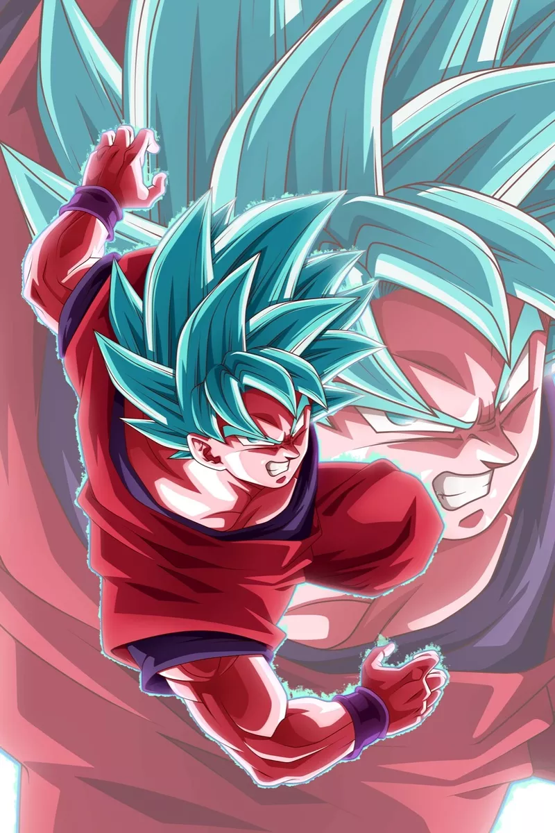 Ssj blue Kaioken Goku  Dragonball Artwork , an art print by