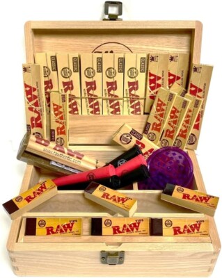 Holz Rolling Box Set Roh Blättchen Raw Rolling Tips Konvolut