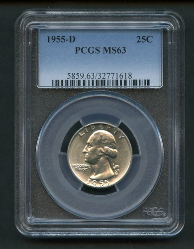 1955-D PCGS MS63 Washington Silver Quarter