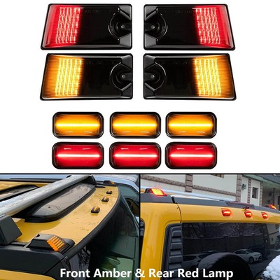 10x LED Cab Roof Light Marker Roof Top Lamp Smoke For 2003 2009 Hummer 939567