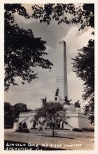 RPPC Abraham Lincoln Tomb Oak Ridge Cemetery Patriotic Photo Postcard D20