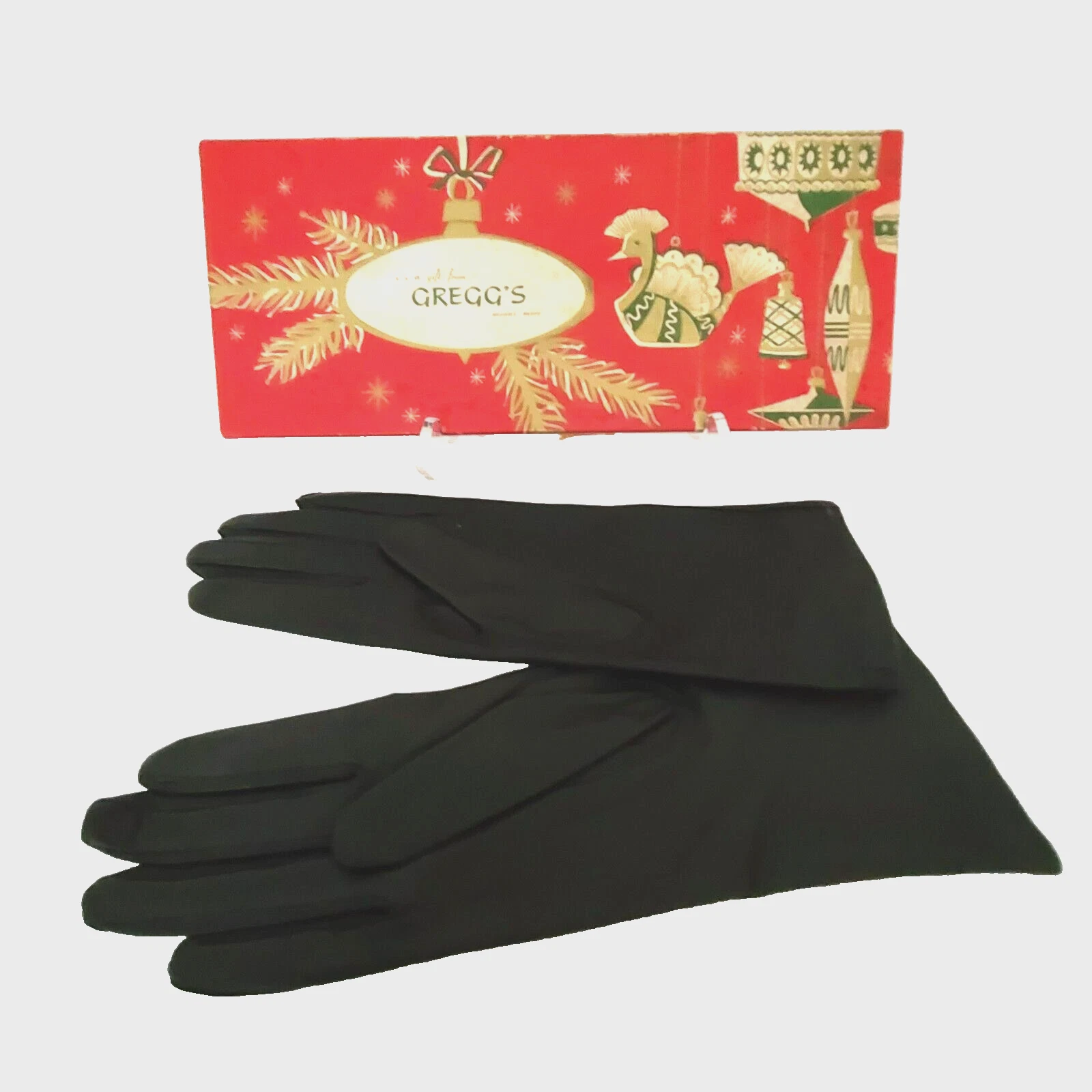 Vintage Greggs Leather Women's Gloves Size M Holiday Boxed NIB Japan 1960's