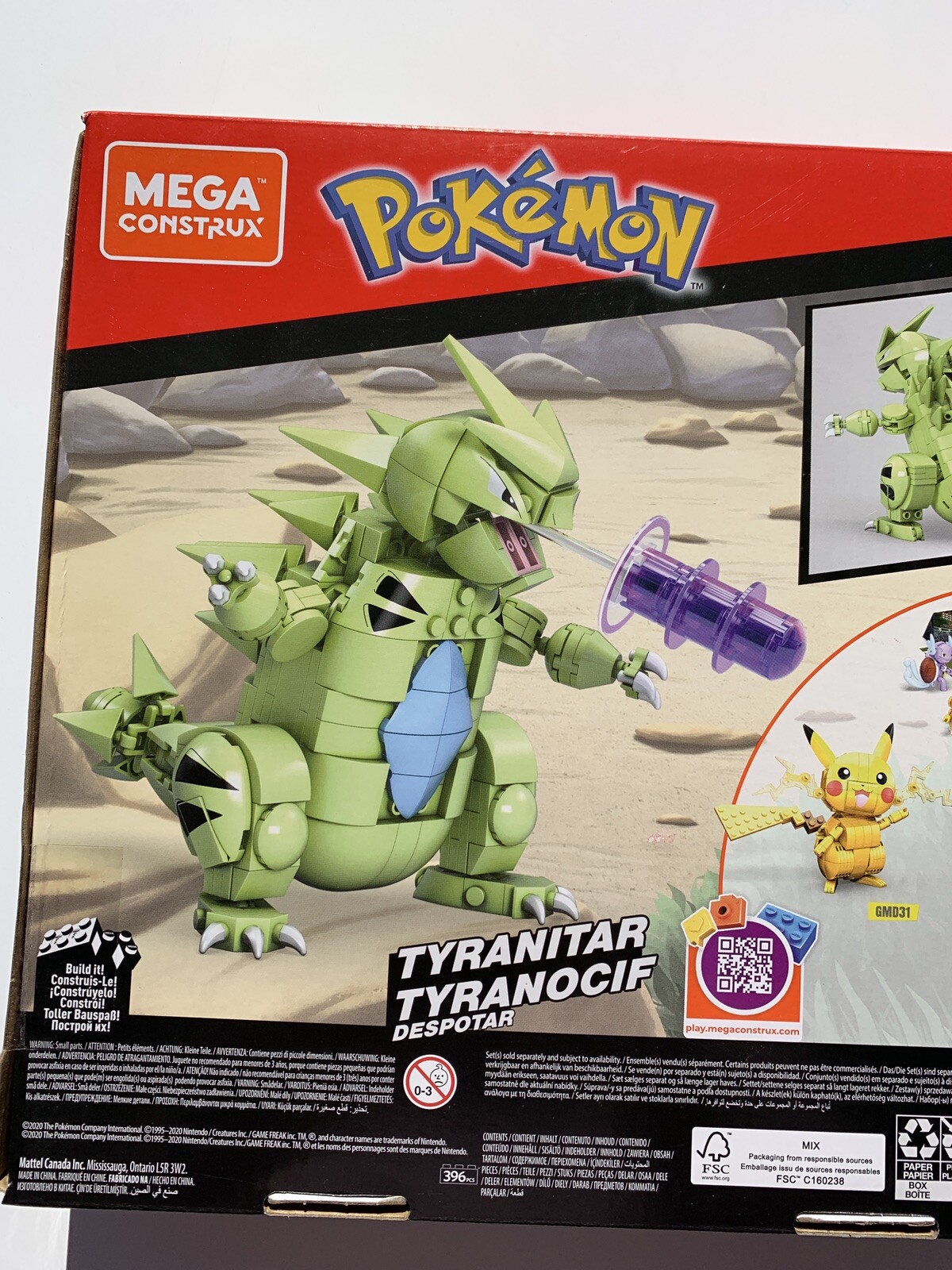 ​MEGA Pokémon Tyranitar building set with 396 compatible bricks and pieces,  toy gift set