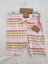 Young Hearts Girls Pink Rib Stripe Bike Shorts  Scrunchie Set Size 12 Play