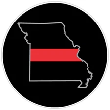 First Responder Thin Red Line Missouri Firefighter Bumper Sticker Military 5"