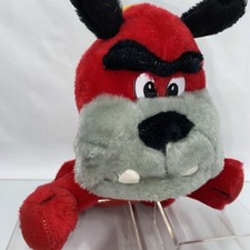 Vintage 1996 Red Bulldog 90s Ace Novelty Puppy Dog Plush Stuffed Animal Toy Red