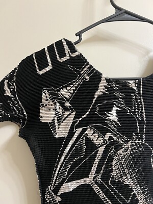 issey miyake Me Polyester Black Print Top Sz XS/S (item B8) | eBay