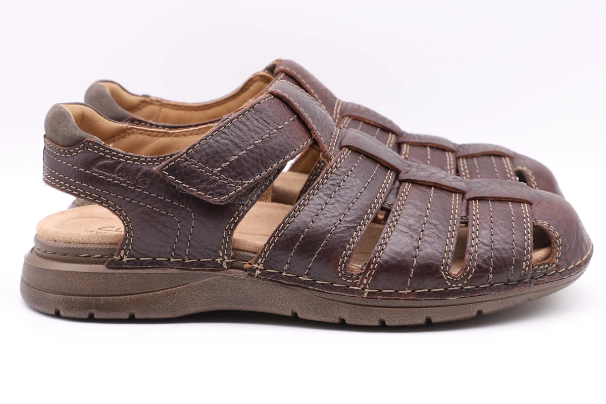 Clarks Men s Nature Limit Mahogany Leather Sandals 26159196 US 8 NEW