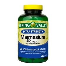 (EXPIRED 3/2025) 2X ~ Spring Valley Magnesium Tablets Supplement, 400 mg, 250 Ct