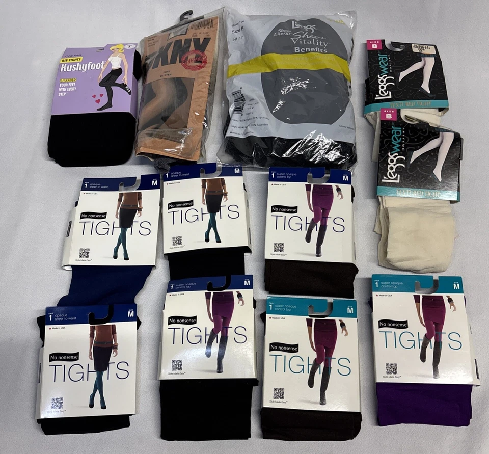VTG LOT 15 No Nonsense Tights Women’s Hosiery Medium Multi Colored Multi Brands - Image 2 of 4