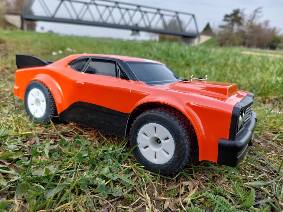 RC Auto Drag Racer brushed 4WD 1:16 RTR orange mit Aufklebern 30km/h schnell - Bild 2 von 4