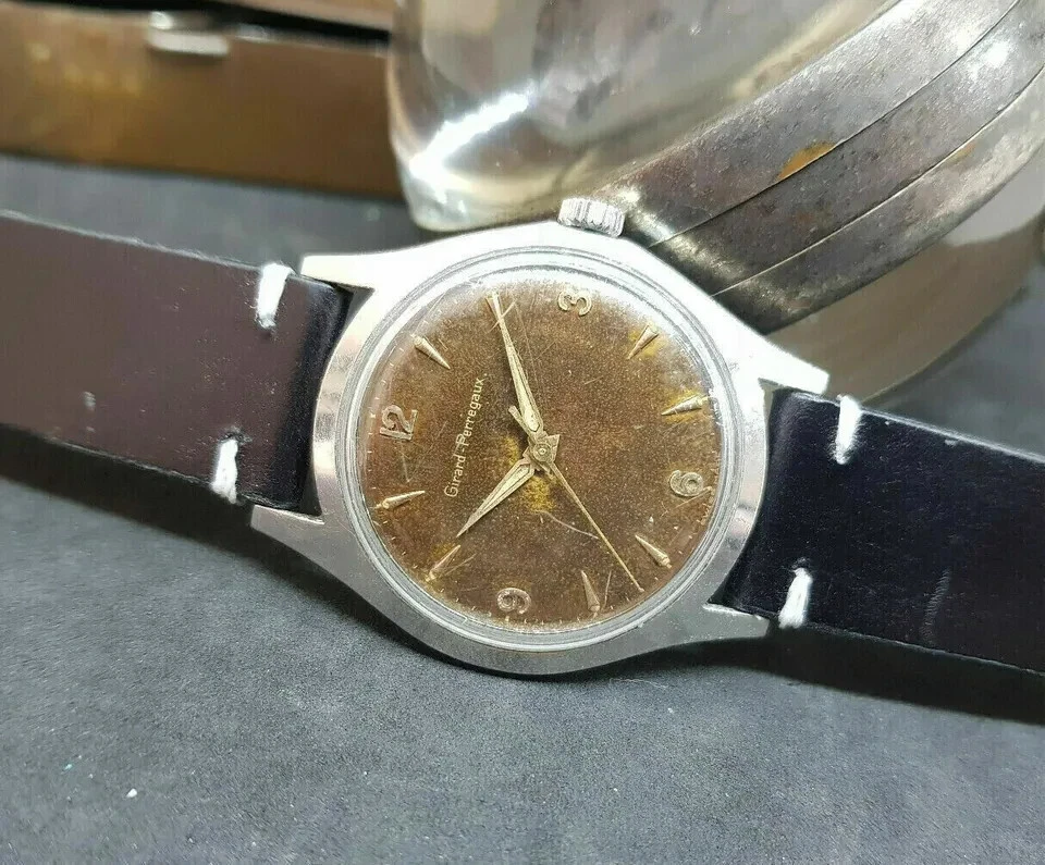 Girard Perregaux — RARE VINTAGE GIRARD-PERREGAUX MANUAL WIND TROPICAL DIAL MAN'S WATCH / S079