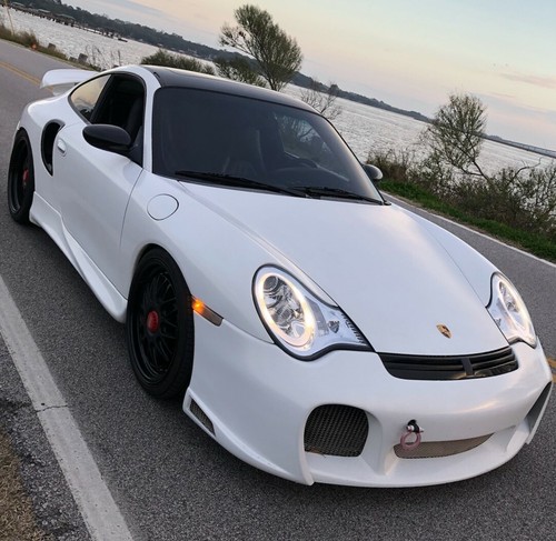 Porsche 911 996 Turbo GT2 996 MK2 2nd Gen 991 style headlights Chrome w/oval DRL - Picture 11 of 17