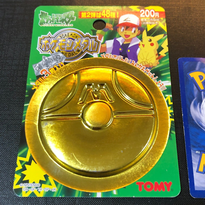Pokemon Japanese Tomy Metal Battle Coin Medal Gold Pack - Sealed