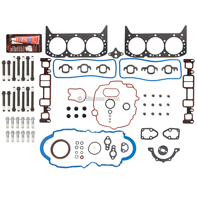 Full Gasket Set Head Bolts Fit 96-06 Chevrolet GMC 4.3L OHV VIN X W VORTEC - Image 2 of 4