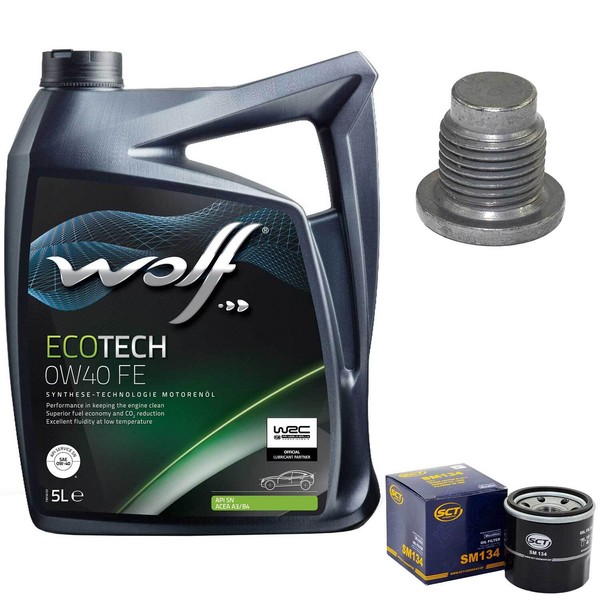MotoröL Set 0W40 5 Liter + ÖLfilter + ÖLablassschraube FüR Renault Clio Kangoo-image