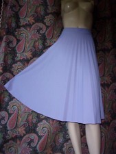 70s Vintage rrrruss Pleated Skirt Lavendar Polyester Knee Length Secretary M 