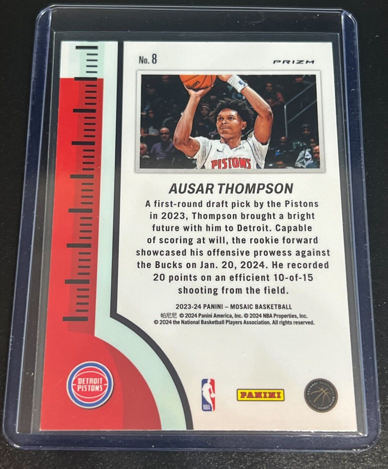 202324 Panini Mosaic Heat Check AUSAR THOMPSON 8 Rookie SP Detroit