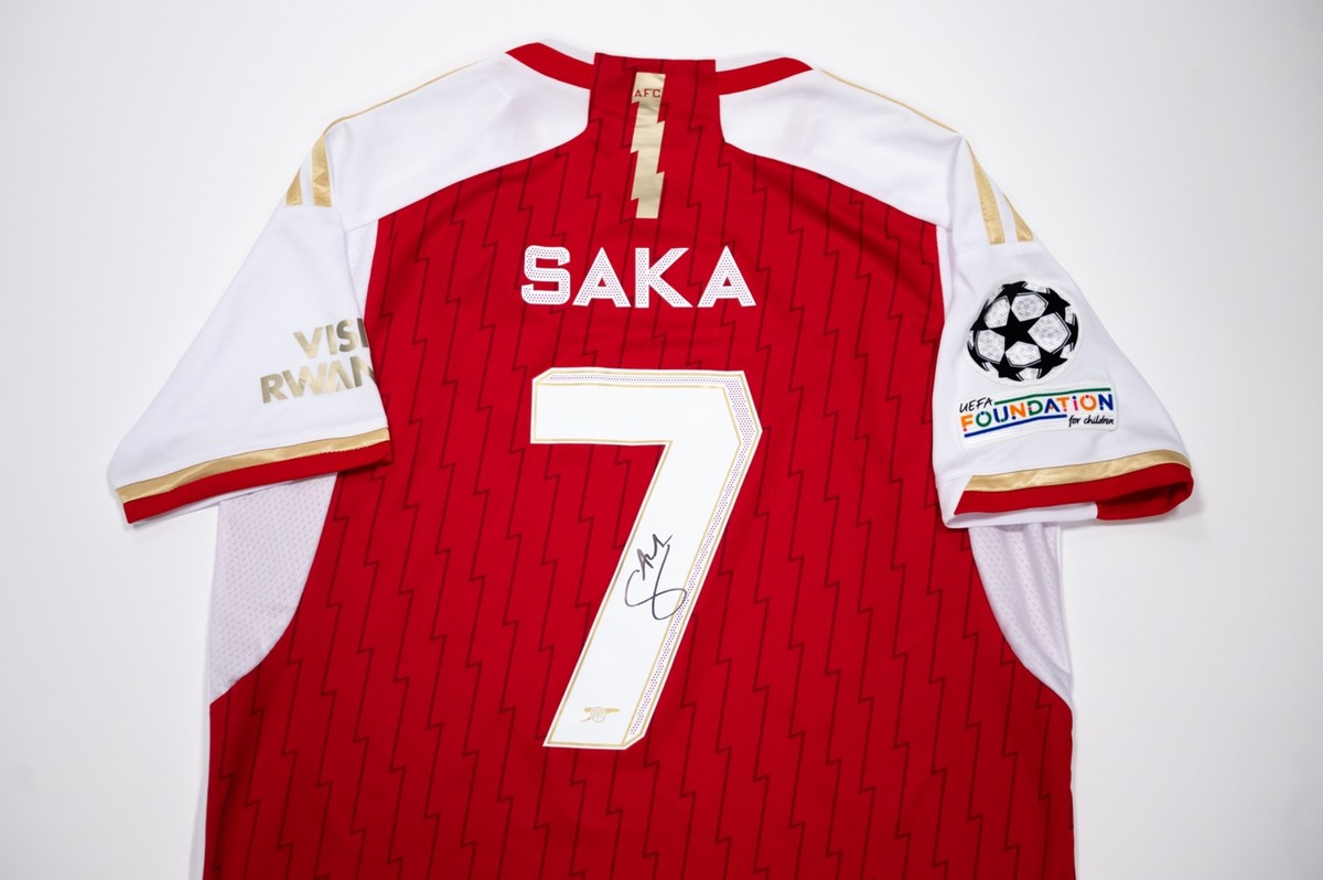 Bukayo Saka SIGNED Arsenal F.C. Shirt Genuine Signature