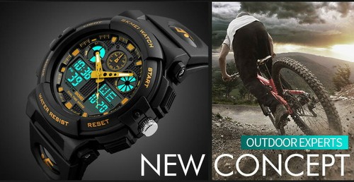 Outdoor Watch Water Resistant LED Sport Stopwatch Digital Wrist Calendar Alarm - Picture 3 of 14