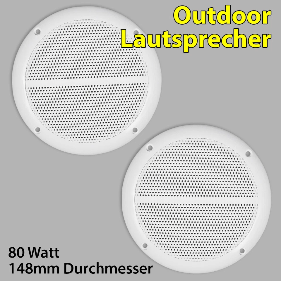 Set Decken Einbaulautsprecher Decken- Außenlautsprecher 50W 80W 100W wasserfest