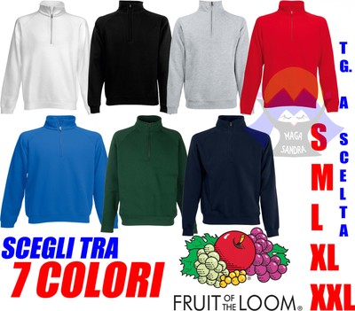 felpa mezza zip fruit of the loom