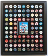 90 CASINO POKER CHIPS (NOT INCLUDED) LAS VEGAS SIGN WALL DISPLAY PICTURE FRAME