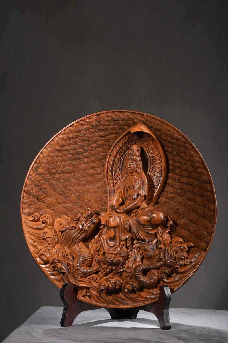 拓片28 Chinese Lacquerware Hand-carved Exquisite Pattern ​Plate 漆器雕漆