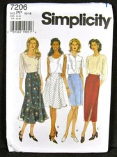 Pull-on Skirts Plus Size 12 14 16 18 Uncut Simplicity 7206 Pattern
