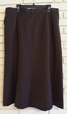 Harve Benard Skirt Womens Sz 20WP Wool/Spandex Blend Brown Modest Midi