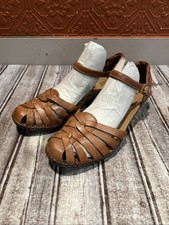 Sandales Clarks Bendables En Cuir Marron - Taille US 9 (M) - Talon Compensé Liège 7,5 Cm - Occasion
