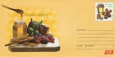 ROMANIA 00502013: LIVE HEALTHY - FRUITS, NUTS, HONEY unused stationery cover