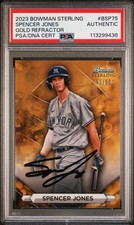 2023 Bowman Sterling Spencer Jones Prospects Gold Refractor #/50 PSA 🔥