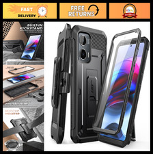 Moto G Stylus 5G Case with Screen Protector Stand - Durable Black Cover 2024