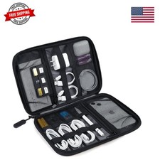 Large Electronics Travel Organizer Case, Tech Accessories Cord Storage Bag fo...