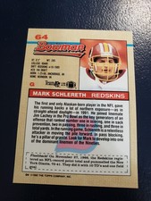 Mark Schlereth Washington Redskins 1992 Bowman PRE PRINT BLANK FRONT