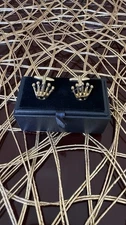 Rolex Style Crown Cufflinks Gold Color