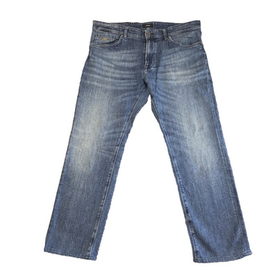 Hugo Boss Herren Jeans W34 L28 Regular Straight Leg Hellblau Denim Stretch Maine